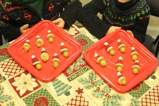 Carter & Ammon's Grinch Kabobs