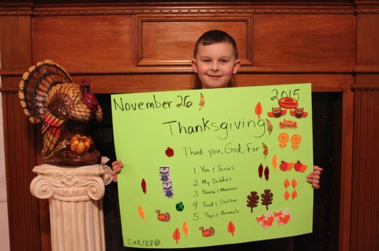 Carter's Top 5 (okay, more) Things he is Thankful for in 2015 